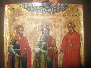 три столба  на золоте ковчег 18-22 см..