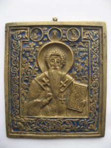Плакетка (Св.Вел.муч. Антипий) эмаль.