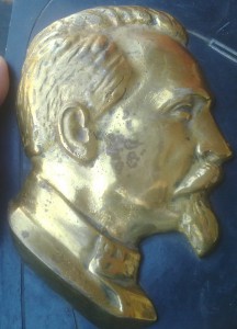 Барельеф Железный Феликс в бронзе.