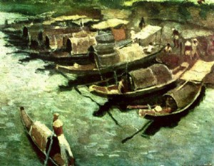 Статуэтка "Паромщик" вьетнамская лодка 1930?