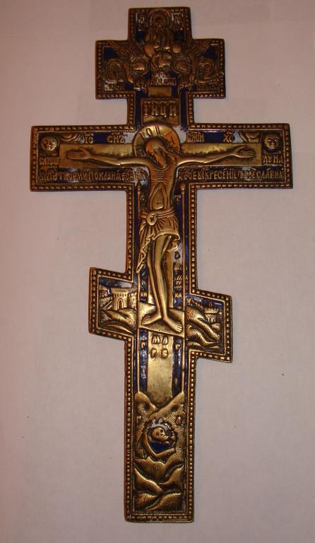 Крест 13,7 х 27,3см., 2 эмали