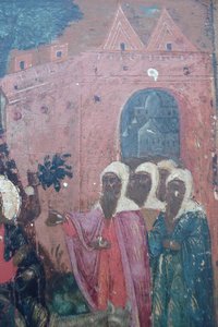 икона Вход в Иерусалим.Двойной ковчег