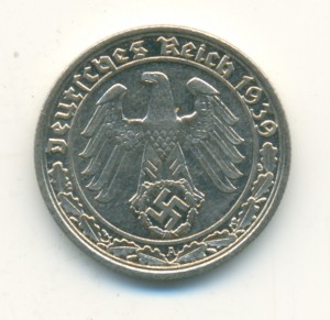 50 райхспфеннигов 1939, В НИКЕЛЕ. About Uncirculated.