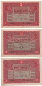 2 короны 1917 г. 10 шт . Состояние. Австро-Венгрия