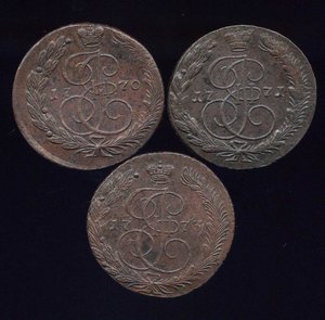 5 КОПЕЕК 1763-73 ЕМ кладовые, 7 шт. красивые.