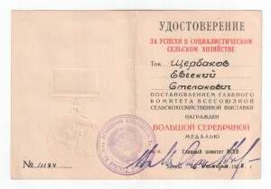 док на большое серебро ВСХВ
