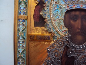 икона Николай Чудотворец серебро 84 эмали!