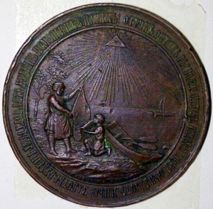 настольная медаль "100 лет со дня смерти М.В.Ломоносова"