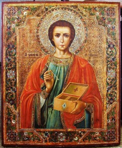 икона св. вмч. Пантелеймона. 54 на 45.