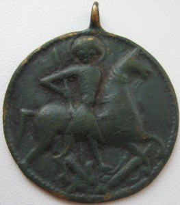 Иконка круглой формы св. Георгий XII-XIIIвв.