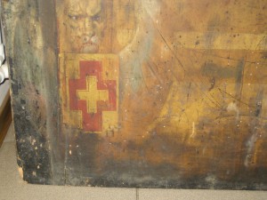 большая икона "Спаситель на троне" 135 см.