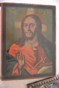 Спас Вседержитель. сереб.оклад 1822 г.