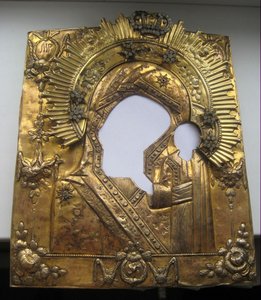 Икона Табынская БМ 1790 г. Серебряный оклад