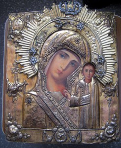 Икона Табынская БМ 1790 г. Серебряный оклад