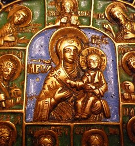 Смоленская икона Пресвятой Богородицы, 5 эмалей