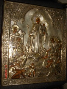 Икона Всех скорбящих радость. Серебро 84 пр.