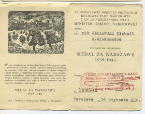 Комплект офицера - советские и польские награды + док