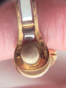 Золотые КЛИПСЫ 750пр с брюликами  фирма CHOPARD