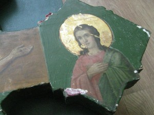 Крест большой,золото,живопись