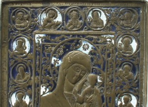Казанская с клеймами - 2 эмали, 118х140