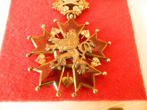 ЧЕХОСЛОВАКИЯ ОРДЕН БЕЛОГО ЛЬВА 3 ст клеймо кк лента шейная