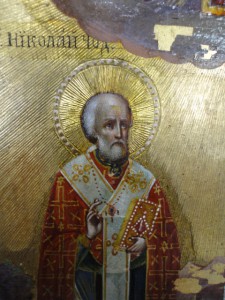 Артемий Веркольский и Николай Чудотворец, на золоте