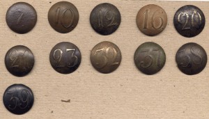 Номерные пуговицы русских полков