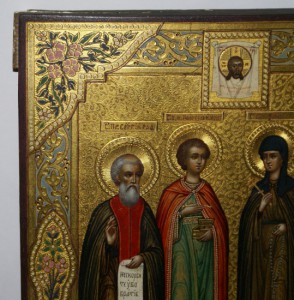 Икона Четверо Святых на золоте