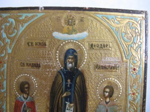 икона Св князь Федор сусальное золото в киоте