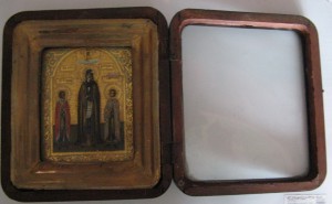 икона Св князь Федор сусальное золото в киоте
