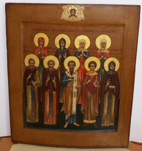 Икона именник девять Святых. Анна Валентина Андрей Александр