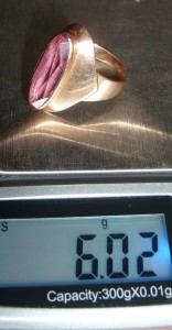 Золотой женский перстень с камнем проба 583