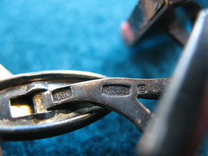 Запонки 875 пробы.С натуральной яшмой.Шикарные !