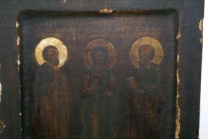 Ковчежная икона Петр, Павел и Господь Вседержитель