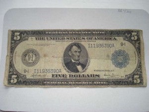 5 Долларов США 1914г.