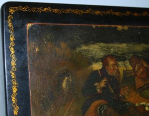 Шкатулка Мстера "Охотника на привале" худ.Серебряков
