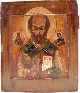 Икона Николай Чудотворец. 31х27 см.