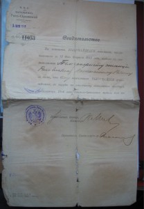 Док на МОБИЛИЗАЦИЮ 1914года