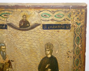 Икона Антипий и Дмитрий в киоте