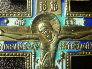 Крест, Распятие 4 эмали, 250х140х5 мм