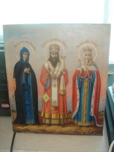 Икона "Три святых.Св.Евдокия, св.Дмитрий, cв.Ирина"