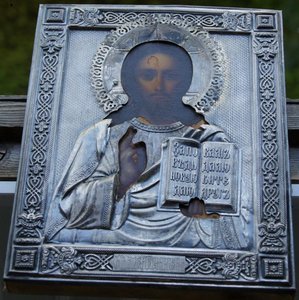 Спас Вседержитель в серебре 84