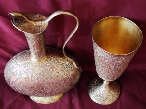 Старинный серебряный набор для вина из 2-х предметов. 1880-е