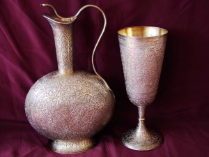 Старинный серебряный набор для вина из 2-х предметов. 1880-е
