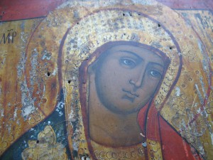 Богородица со свитком .По серебру