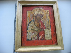 Богородица со свитком .По серебру