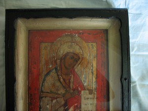 Богородица со свитком .По серебру