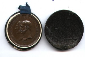 медаль В память всеросс. выставки 1864 г. в родном футляре