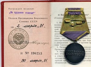 За трудовое отличие с документом
