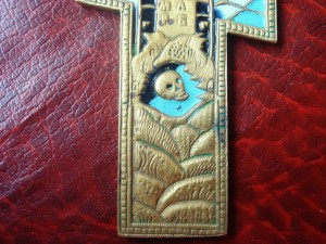 Крест, Распятие, эмали, 20х11 см